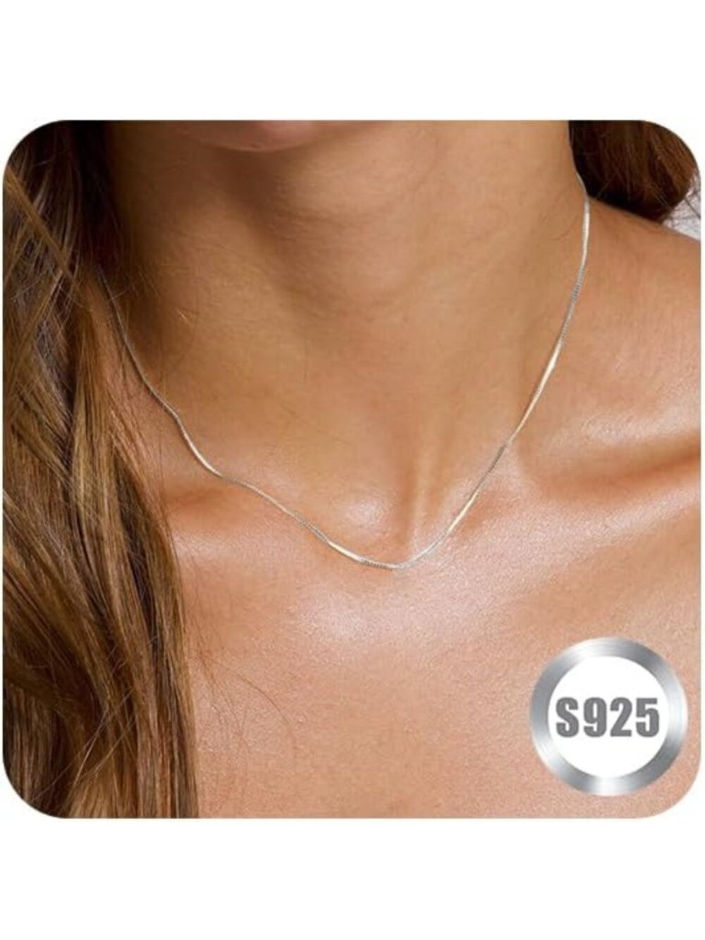 Trendy 925 Sterling Silver Necklace for Women | Dainty Thin Box Chain Jewelry